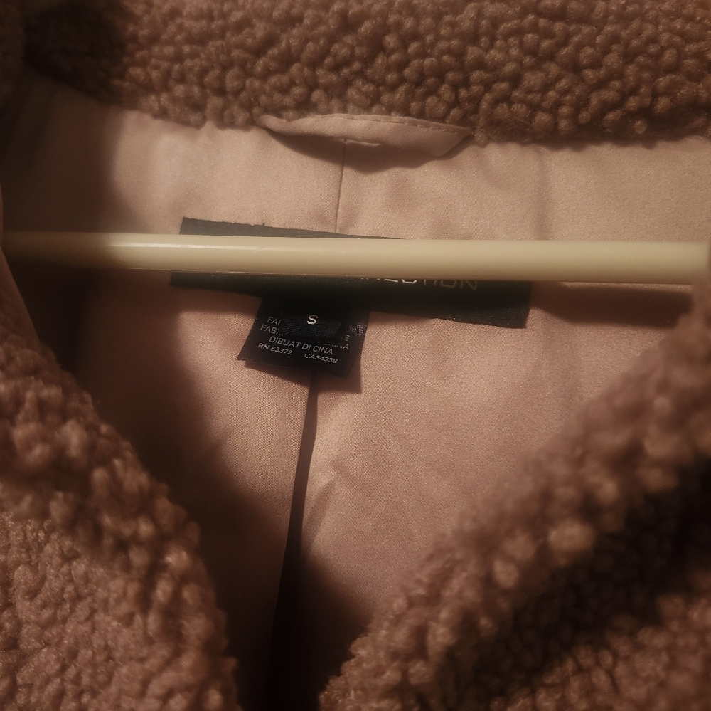 French Connection Tan Teddy Jacket/shacket Size Small - Picture 3 of 5